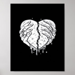 Skeleton Händer Hjärtat - Gothic Heart Classic Poster
