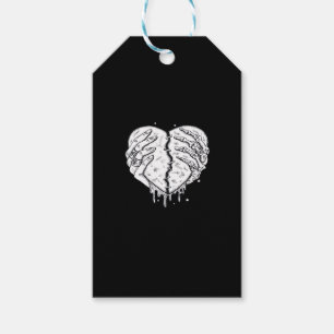 Skeleton Händer Hjärtat - Gothic Heart Classic Presentetikett
