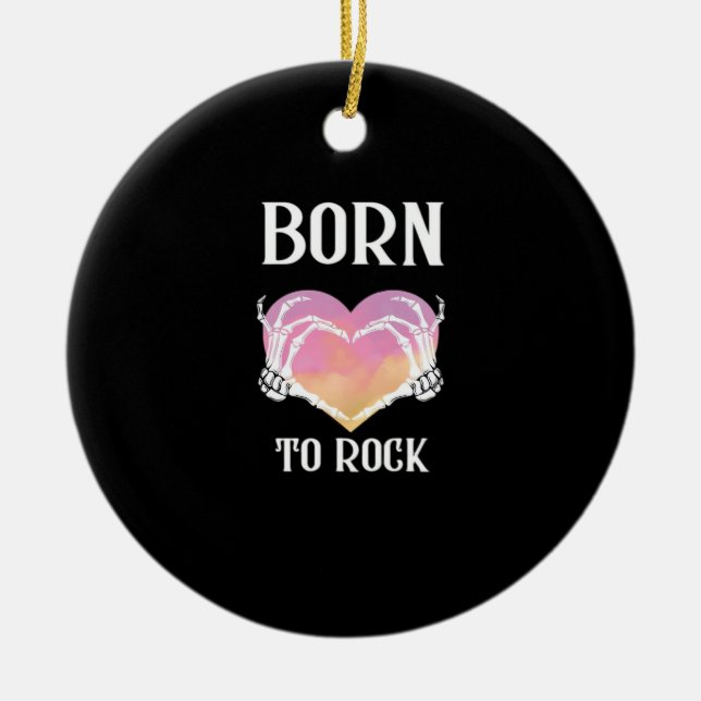 Skeleton Händer Hjärtgrafi för klassisk Julgransprydnad Keramik (Framsidan)