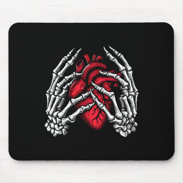 Skeleton Händer Holding Heart Halloween Costume Wo Musmatta (Framsidan)