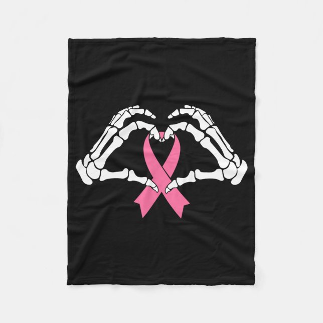 Skeleton Händer Holding Ribbon Halloween Costume H Fleecefilt (Framsidan)