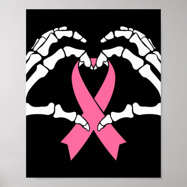 Skeleton Händer Holding Ribbon Halloween Costume H Poster (Framsidan)