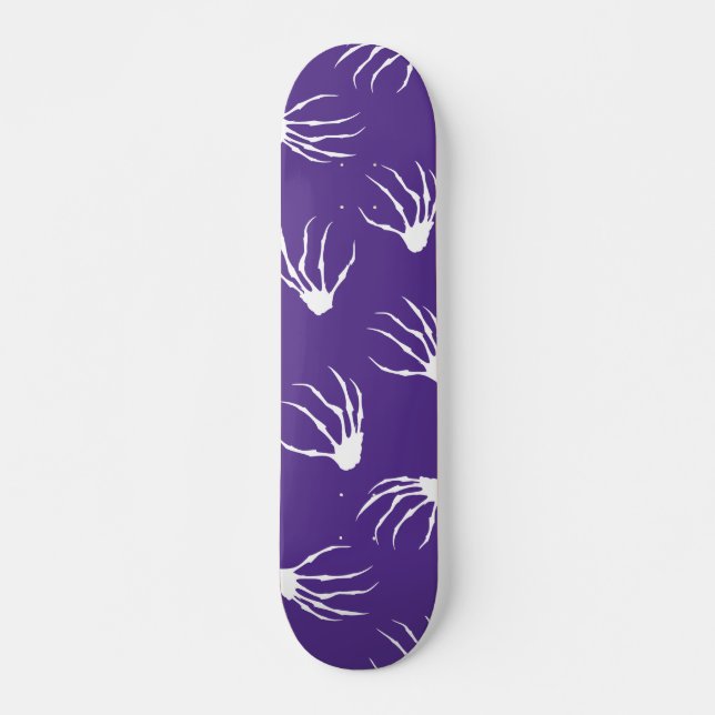 Skeleton Händer - Lila Skateboard Bräda 19,5 Cm (Framsida)