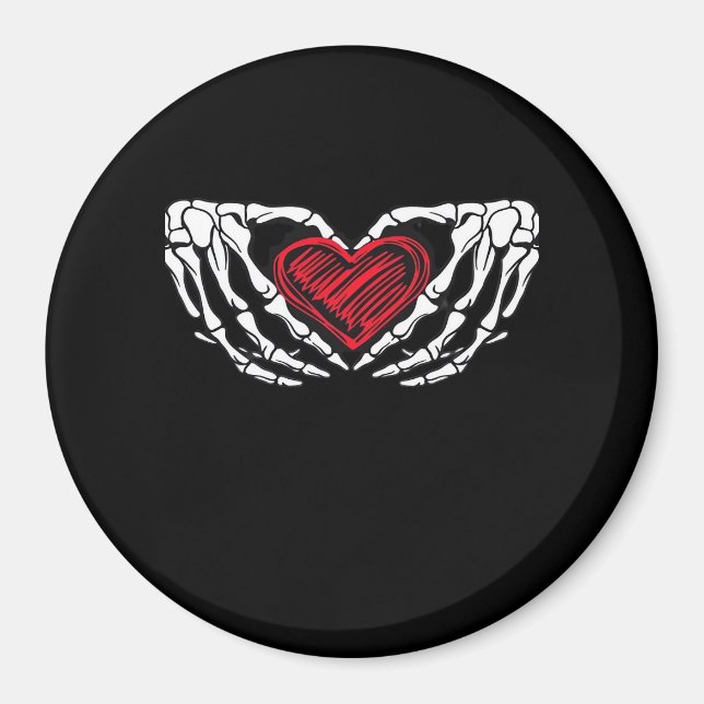 Skeleton Händer med klassiskt hjärta Magnet (Framsidan)