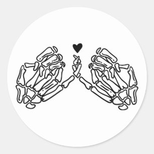 Skeleton Händer Pinky Promise Sticker Runt Klistermärke