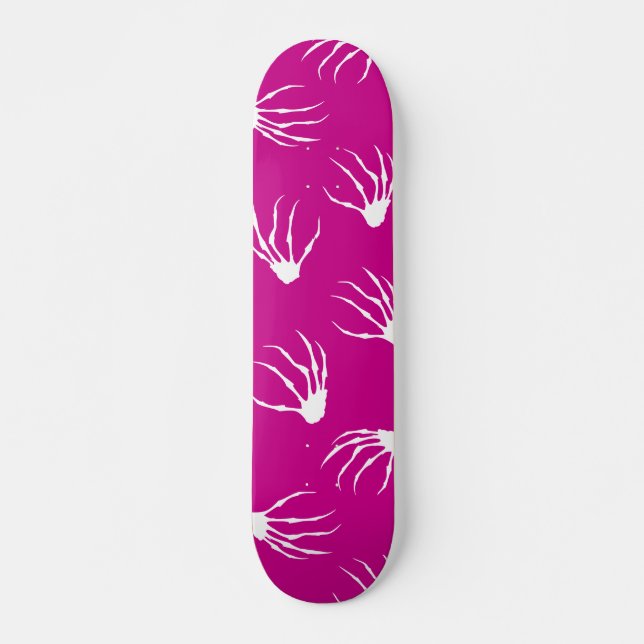 Skeleton Händer - Shock rosa Skateboard Bräda 19,5 Cm (Framsida)