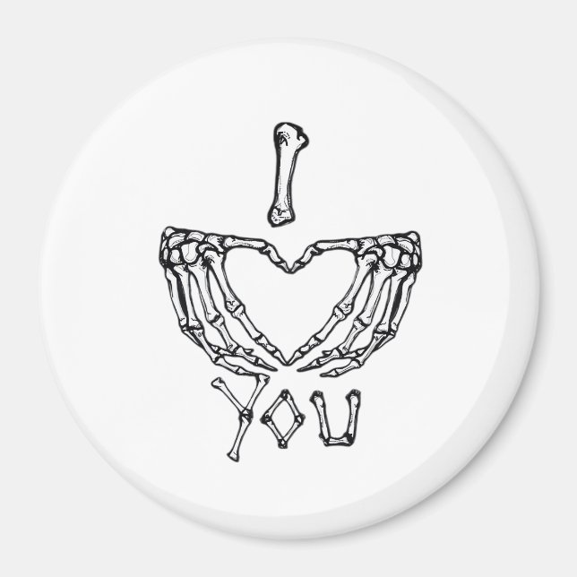 Skeleton Händer Skapar ett hjärta Magnet (Framsidan)