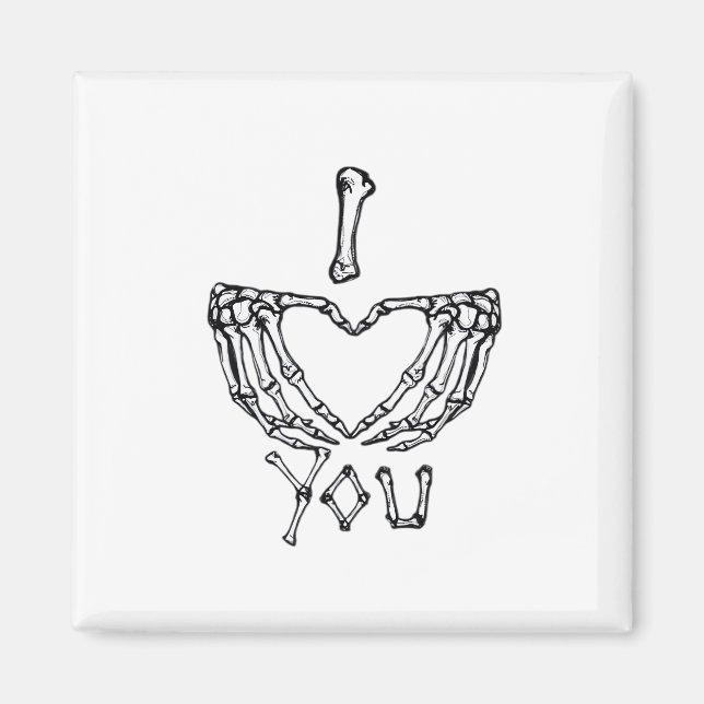 Skeleton Händer Skapar ett hjärta Magnet (Framsidan)