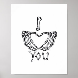 Skeleton Händer Skapar ett hjärta Poster