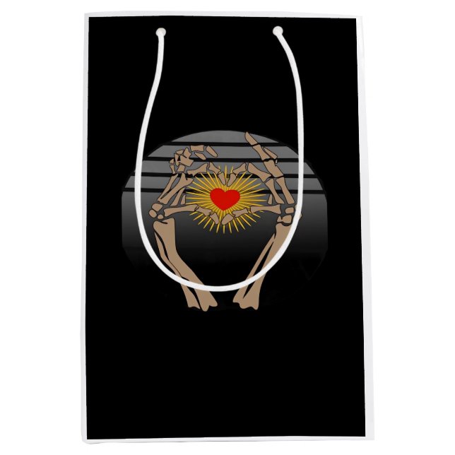 Skeleton Händer Skapar Hjärtklämning (Framsidan)