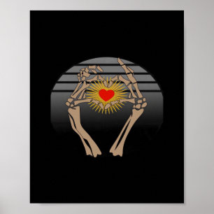 Skeleton Händer Skapar Hjärtklämning Poster