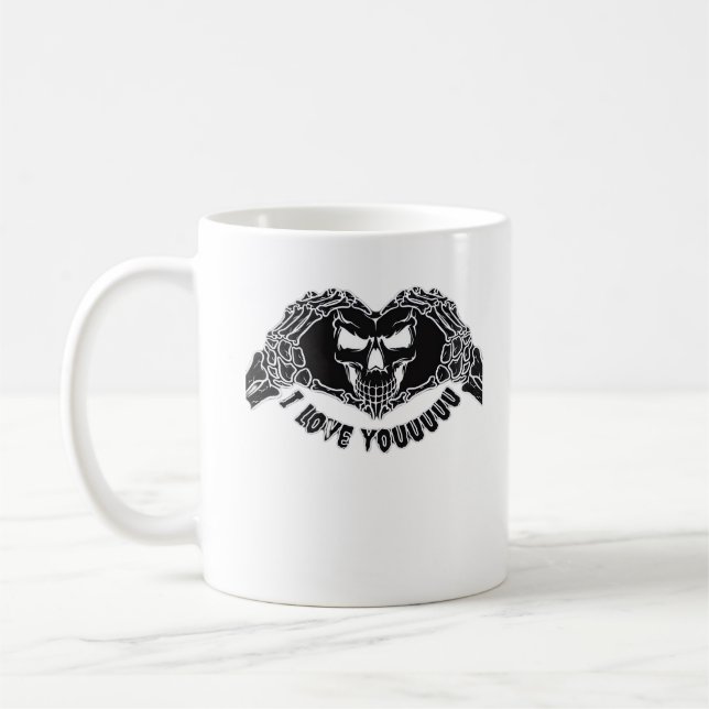 Skeleton Händer Skull, Halloween-design för backgr Kaffemugg (Vänster)