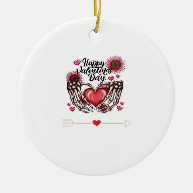 Skeleton Händer Valentines day Classic Julgransprydnad Keramik (Framsidan)