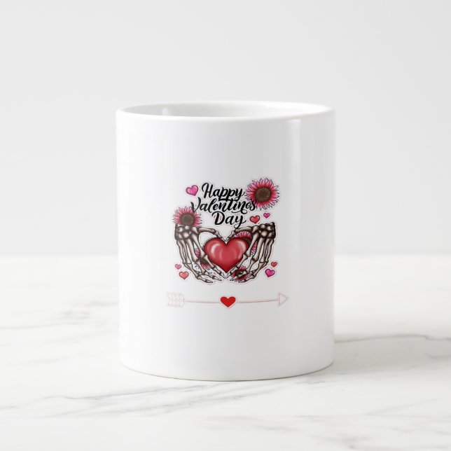Skeleton Händer Valentines day Classic Jumbo Mugg (Framsidan)