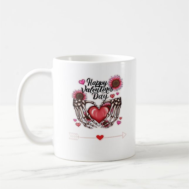 Skeleton Händer Valentines day Classic Kaffemugg (Vänster)