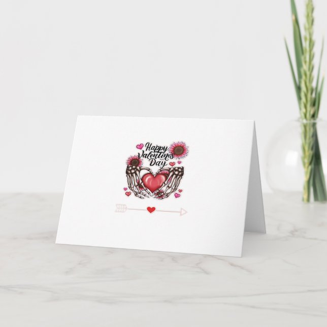 Skeleton Händer Valentines day Classic Kort (Framsida)