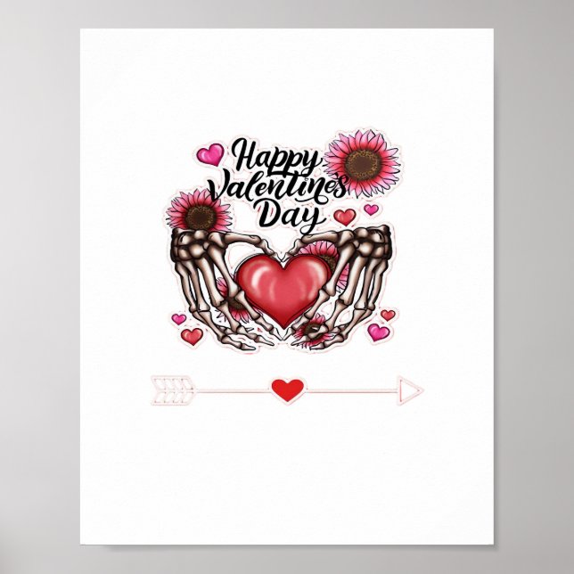 Skeleton Händer Valentines day Classic Poster (Framsidan)