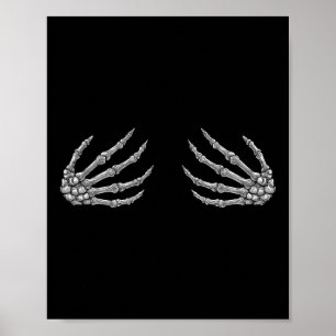Skeleton Händer Women - Spooky Halloween Sten Band Poster