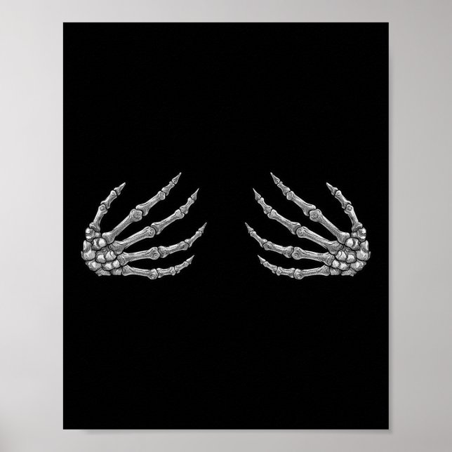 Skeleton Händer Women - Spooky Halloween Sten Band Poster (Framsidan)