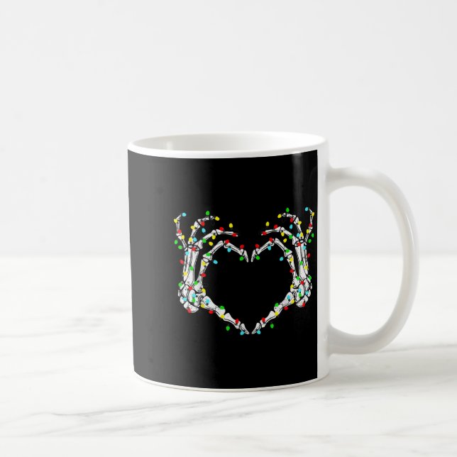 Skeleton Hands Heart Sign Light Christmas Costume  Kaffemugg (Höger)