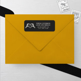 Skeleton Hands Heart Wedding Address Label Returadress Etikett