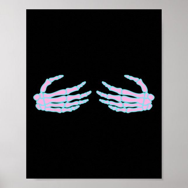 Skeleton Hands On S Breast  Poster (Framsidan)