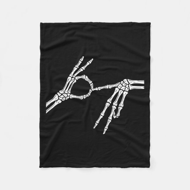 Skeleton Hands Six Seven 6 7 Halloween Costume Men Fleecefilt (Framsidan)