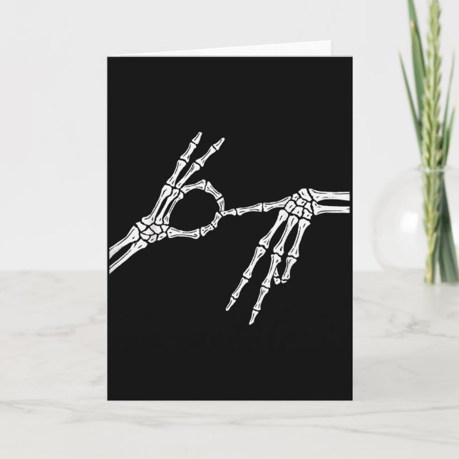 Skeleton Hands Six Seven 6 7 Halloween Costume Men Kort (Framsida)