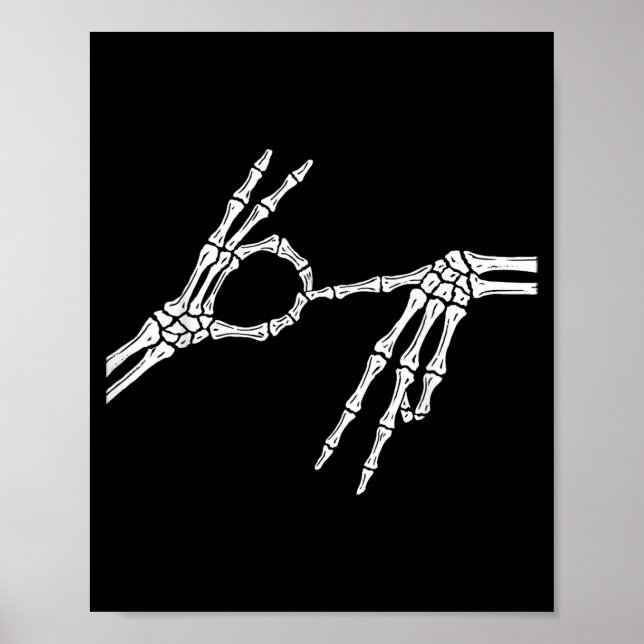 Skeleton Hands Six Seven 6 7 Halloween Costume Men Poster (Framsidan)