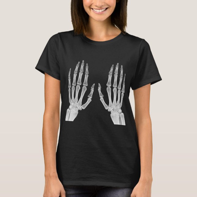 Skeleton Hands Xray Picture Human Anatomy photo T Shirt (Framsida)