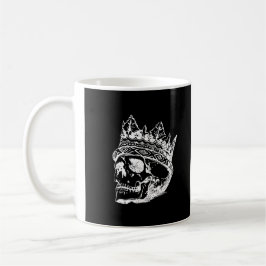 Skeleton Head med Krona på en Kaffemugg