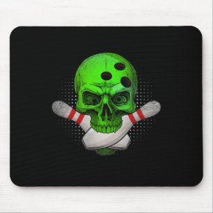 Skeleton Head Skull Bowling Ll och Stift Lycklig H Musmatta