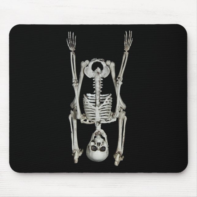 Skeleton Headstand på svart Musmatta (Framsidan)