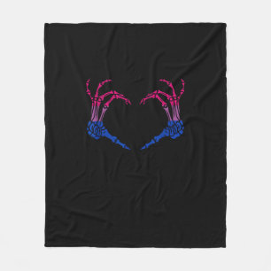 Skeleton Heart Bisexual Lgbt- Q Pride Hand Hand Fleecefilt