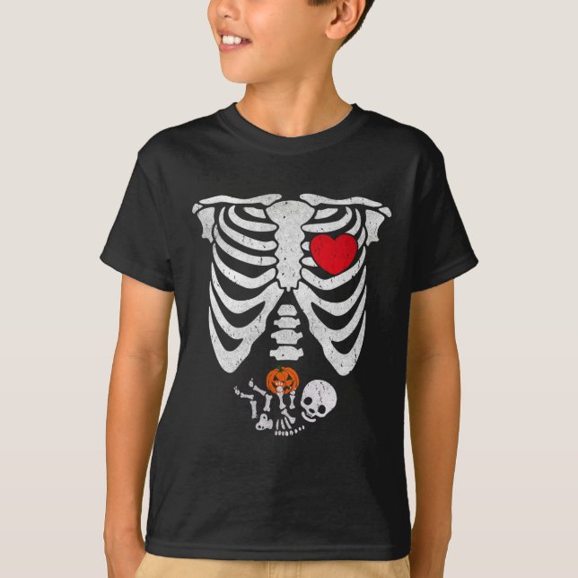 Skeleton Heart Halloween-kostumpar efter T Shirt (Framsida)