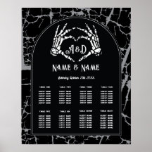 Skeleton Heart Händer 8 Bord Plan Bröllop