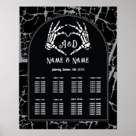 Skeleton Heart Händer 8 Bord Plan Bröllop Poster