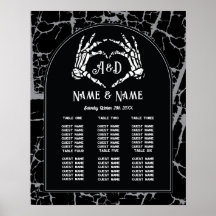 Skeleton Heart Händer Bord Plan Bröllop Seation