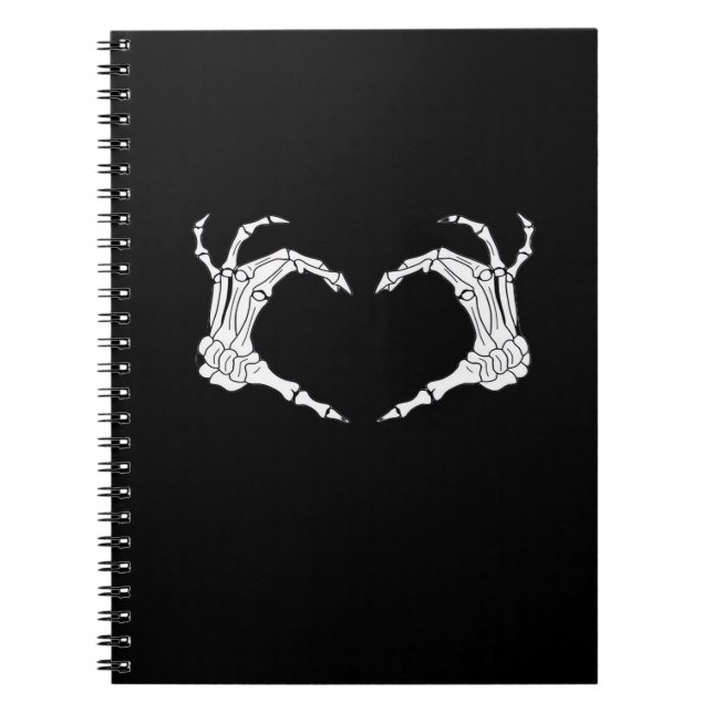 Skeleton Heart Händer Classic Anteckningsbok (Framsidan)