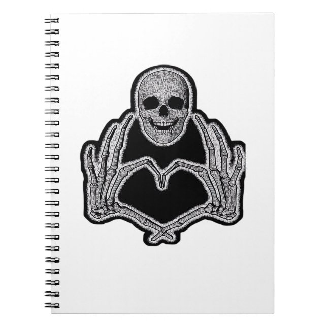 Skeleton Heart Händer Classic Anteckningsbok (Framsidan)