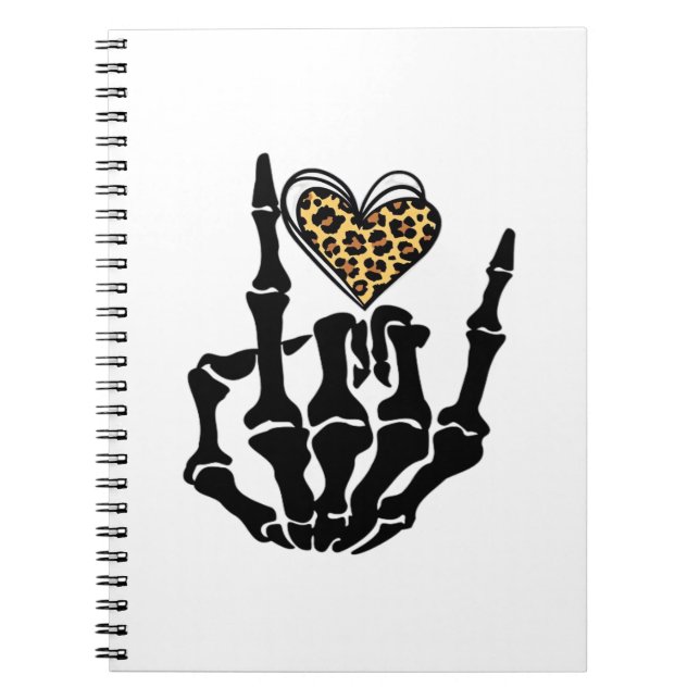 Skeleton Heart Händer Classic Anteckningsbok (Framsidan)