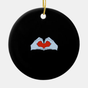 Skeleton Heart Händer Classic & Basic Halloween Julgransprydnad Keramik