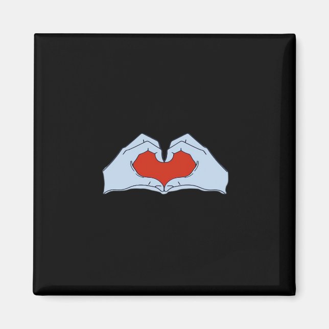 Skeleton Heart Händer Classic & Basic Halloween Magnet (Framsidan)