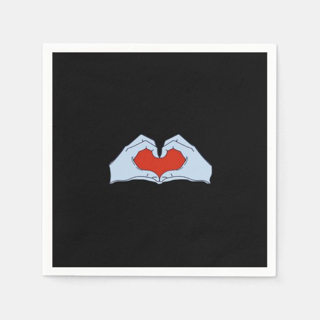 Skeleton Heart Händer Classic & Basic Halloween Pappersservett (Framsidan)