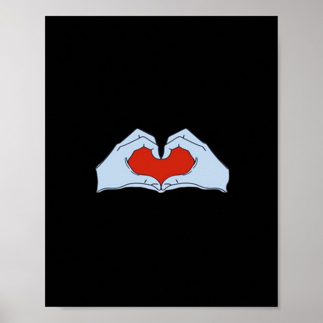 Skeleton Heart Händer Classic & Basic Halloween Poster (Framsidan)