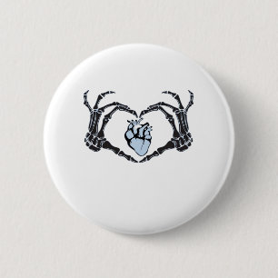 Skeleton Heart Händer Classic Design for Halloween Knapp