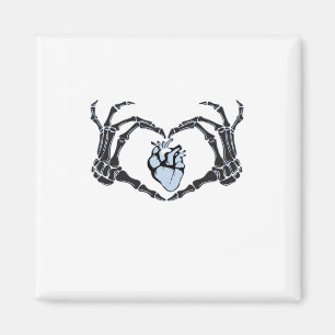 Skeleton Heart Händer Classic Design for Halloween Magnet