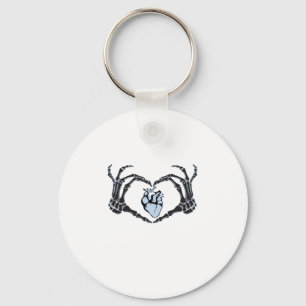 Skeleton Heart Händer Classic Design for Halloween Nyckelring