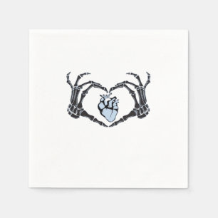 Skeleton Heart Händer Classic Design for Halloween Pappersservett