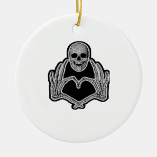 Skeleton Heart Händer Classic Julgransprydnad Keramik